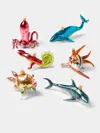Abask Decorations Hand-blown Glass Sealife Tree Decorations (set Of 6)  Abask Gift Set