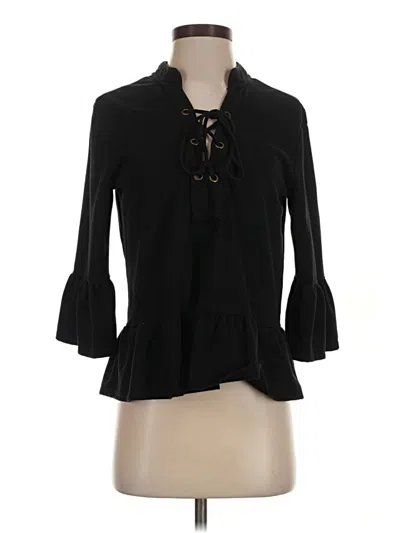 Pre-owned Abbeline 3/4 Sleeve Blouse In Black
