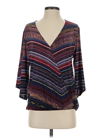 Pre-owned Abbeline 3/4 Sleeve Blouse In Brown