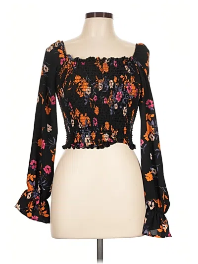Pre-owned Abbeline Long Sleeve Blouse In Black