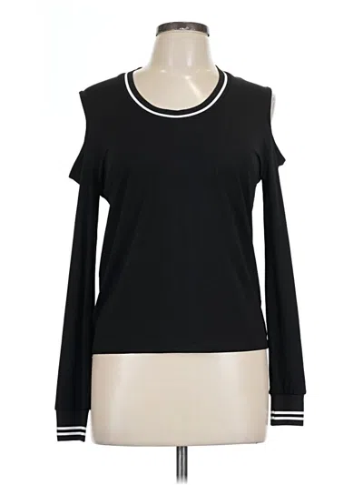 Pre-owned Abbeline Long Sleeve Top Black Cold Shoulder Neckline Tops