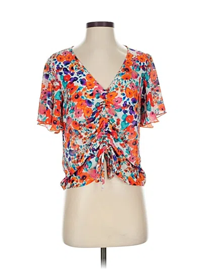 Pre-owned Abbeline Short Sleeve Blouse In Orange