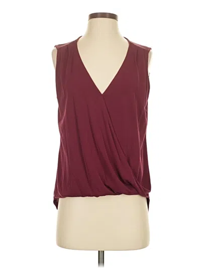 Pre-owned Abbeline Tank Top Burgundy Plunge Neckline Tops