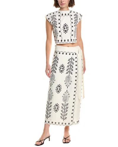 Abbey 2pc Top & Skirt Set In White