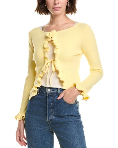 Abbey Cardigan Top In Yellow