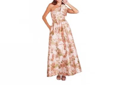 Abbey Glass Caroline Dress In Baby's Breath Jacquard In Gold