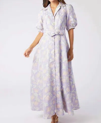 Abbey Glass Charlotte Jacquard Maxi Gown In Lilac Floral In Purple