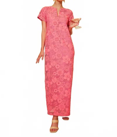 Abbey Glass Heidi Caftan Gown In Carnation In Pink