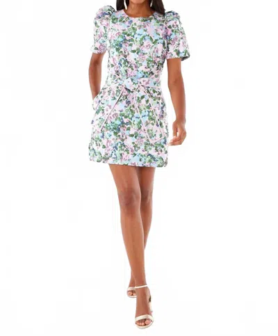 Abbey Glass Marty Dress In Pink Abstract Floral In Gray