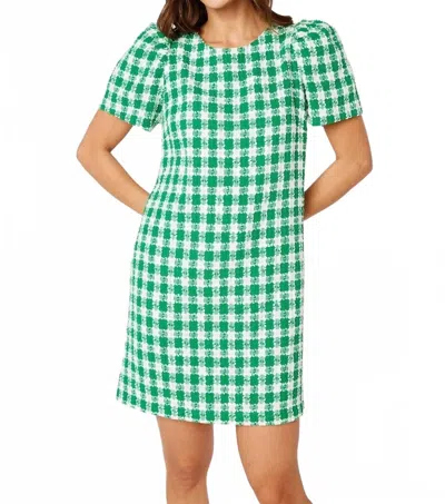 Abbey Glass Marty Mini Dress In Augusta Green Check Tweed