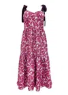 Abbey Glass Maya Tiered Dress In Parlor Floral In Purple