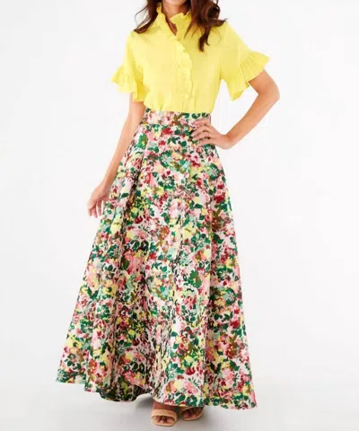 Abbey Glass Olivia Brushed Jaquard Skirt In Multi
