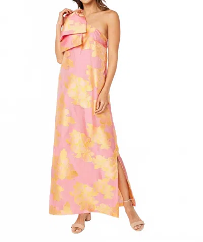 Abbey Glass Peony Organza Cassie Gown In Pink