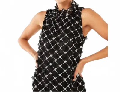 Abbey Glass Rory Sequin Lattice Lace Top In Black