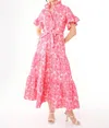 Abbey Glass Sadie Hibiscus Jacquard Maxi Dress In Hot Pink In Pink