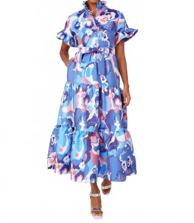Abbey Glass Sadie Maxi Dress In Blue Retro In Multi