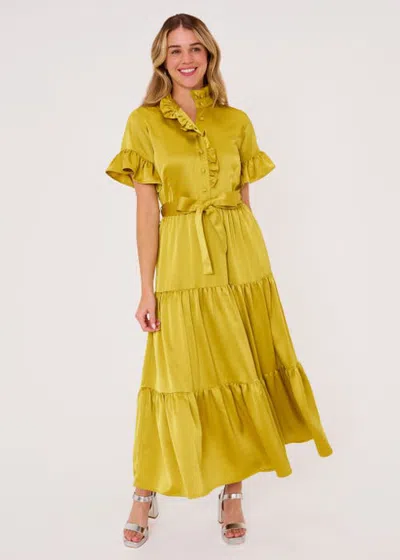 Abbey Glass Sadie Maxi Satin Dress In Yellow