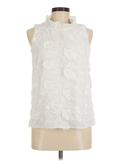 Pre-owned Abbey Glass Sleeveless Blouse In White