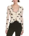 Abbey Mesh Floral Flocked Top