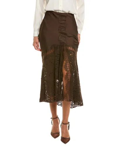 Abbey Midi Skirt In Brown