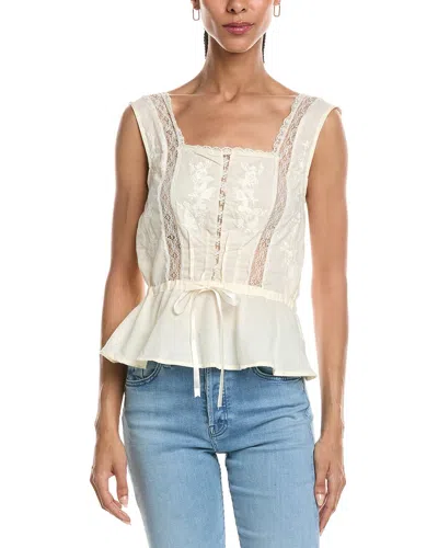 Abbey Sleeveless Peplum Top In White