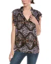 Abbey Tassel Tie Neck Top In Multi