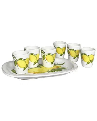 ABBIAMO TUTTO ABBIAMO TUTTO 7PC LIMONCELLO SET WITH 6 GLASSES & RECTANGLE TRAY