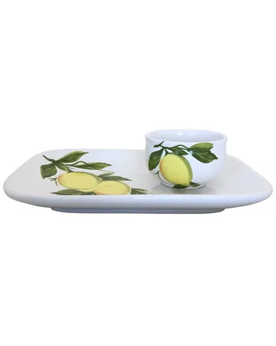 Abbiamo Tutto Lemon Medium Rectangle Tray & Bowl Set In Multi
