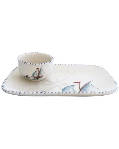 Abbiamo Tutto Sailboat Medium Rectangle Tray & Bowl Set In Multi