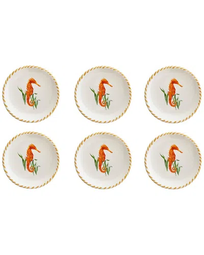 Abbiamo Tutto Set Of 6 Seahorse Small Plates In Multi