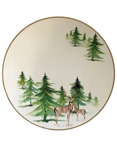 Abbiamo Tutto Woodlands Cake Plate/round Flat Platter In White