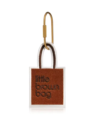 Abbode Abbod Little Brown Bag Embroidered Bag Charm In Purple