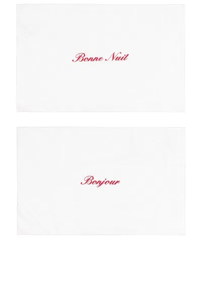 ABBODE BONJOUR & BONNE NUIT PILLOWCASE SET