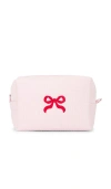 Abbode Bow Waffle Pouch In Pink