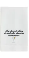 Abbode Dinner Reservations Tea Towel White In White