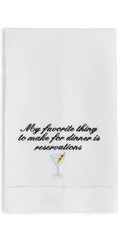 Abbode Dinner Reservations Tea Towel White