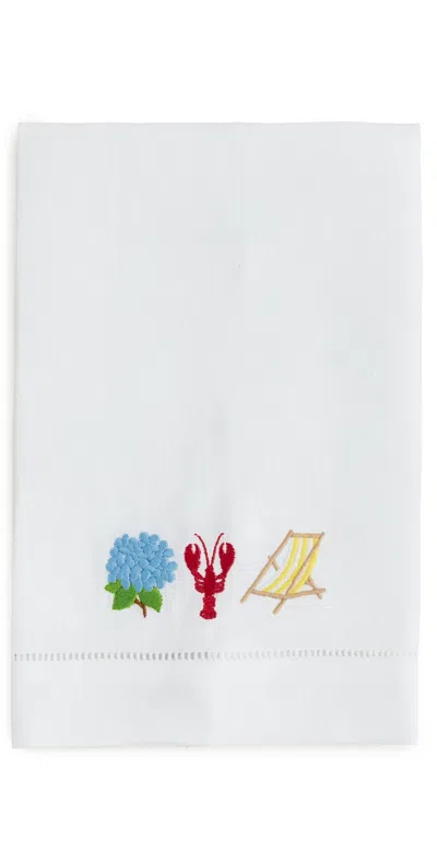 Abbode East Coast Icons Tea Towel White In Multi