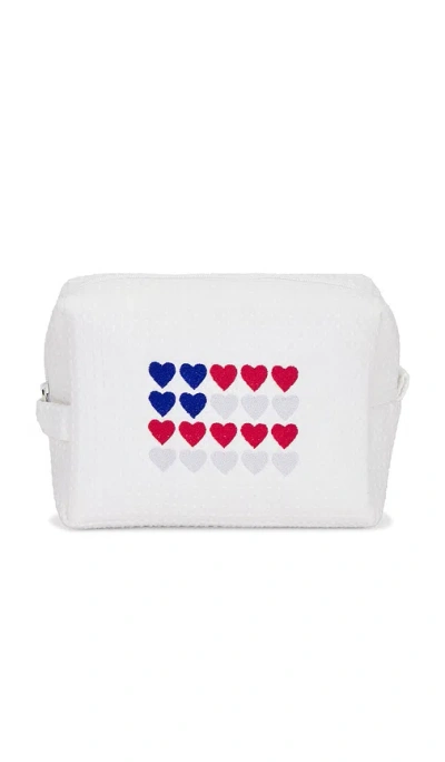Abbode July 4th Heart Flag Waffle Pouch In Gray