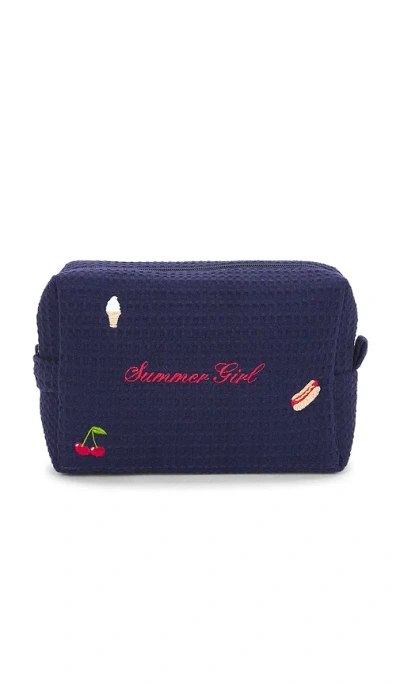 Abbode July 4th Summer Girl Waffle Pouch In Blue