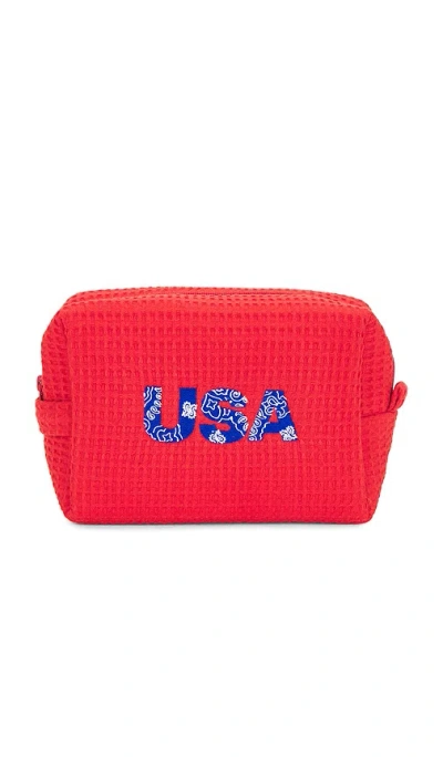 Abbode July 4th Usa Waffle Pouch In Red