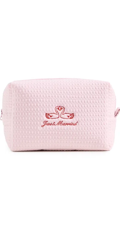 Abbode Just Married Waffle Pouch Peony In Pink