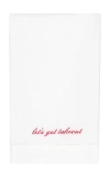 Abbode Let's Get Takeout Tea Towel In White
