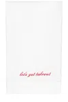 Abbode Let's Get Takeout Tea Towel In White
