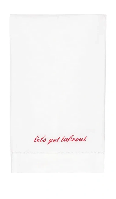 Abbode Let's Get Takeout Tea Towel In Animal Print