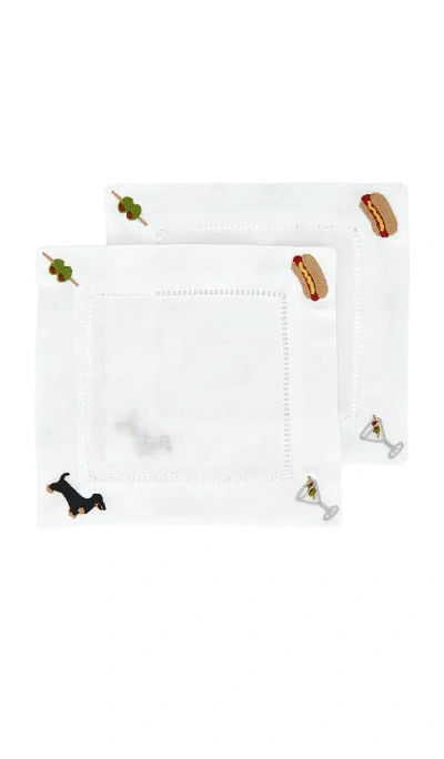 Abbode Tinis & Weenies Napkin In White