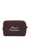 Abbode Travel Essentials Waffle Pouch In Brown
