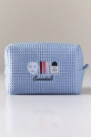 Abbode Waffle Cosmetic Bag In Blue