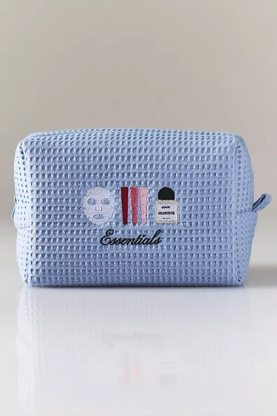 Abbode Waffle Cosmetic Bag In Blue
