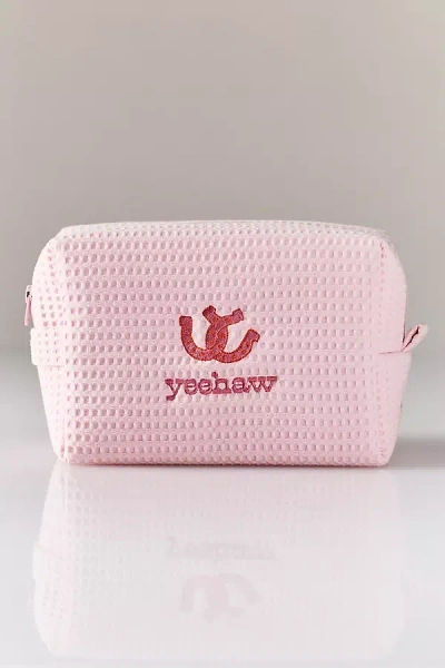 Abbode Waffle Cosmetic Bag In Pink