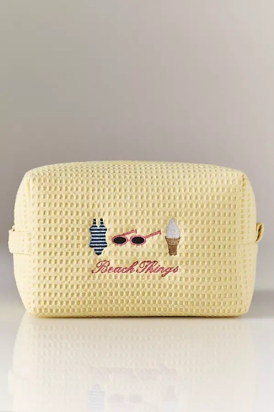 Abbode Waffle Cosmetic Bag In Yellow